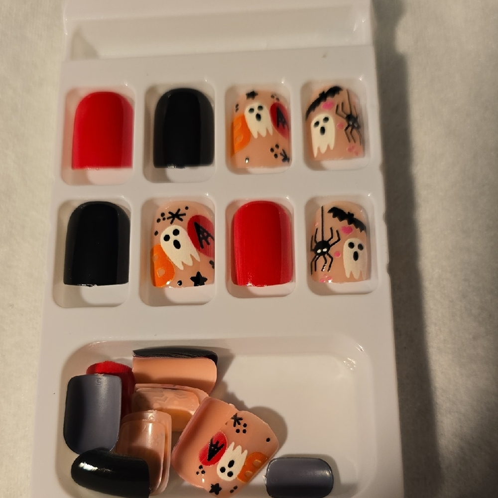 Halloween Ghost and Spider Press-On Nails